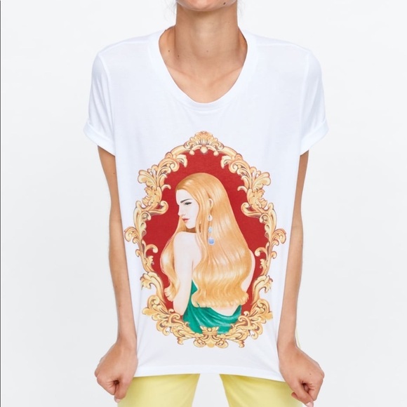 ZARA Front Print T-Shirt - Picture 2 of 7